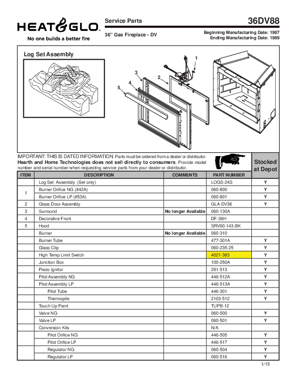 36DV88 Manual – Fire-Parts.com