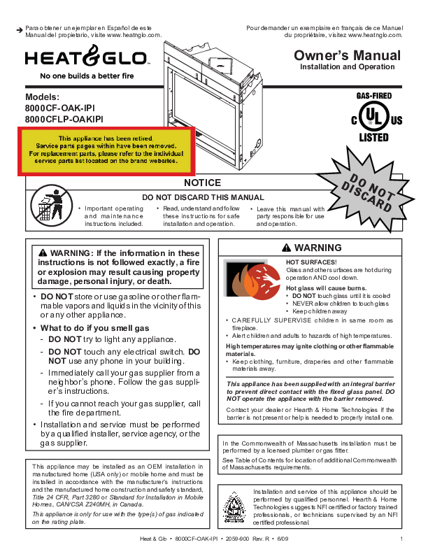 8000CF-OAK-IPI Manual – Fire-Parts.com