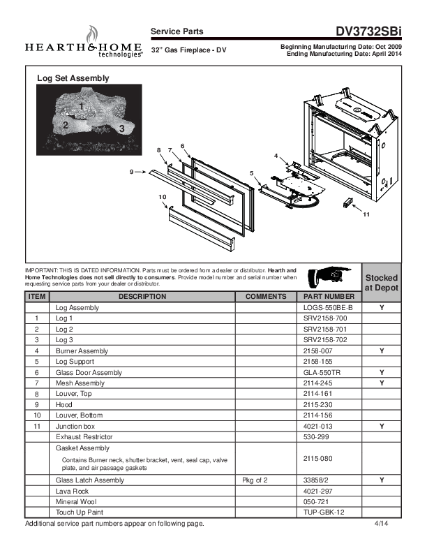 DV3732SBI Manual – Fire-Parts.com